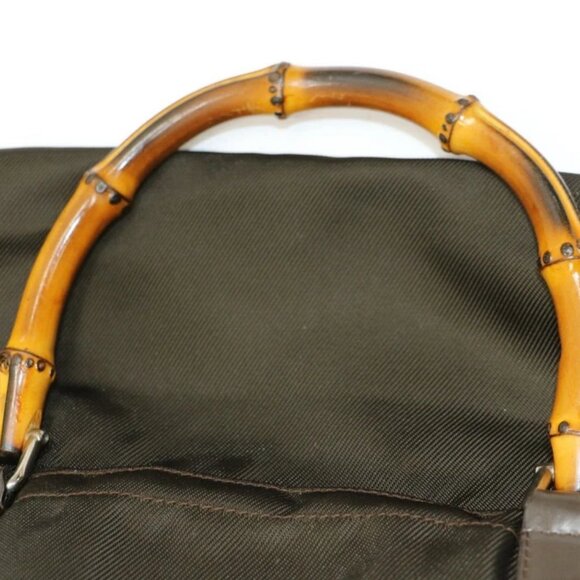 Gucci Bamboo Boston Large Capacity Commuter School Bag - Brown - Picture 8 of 16